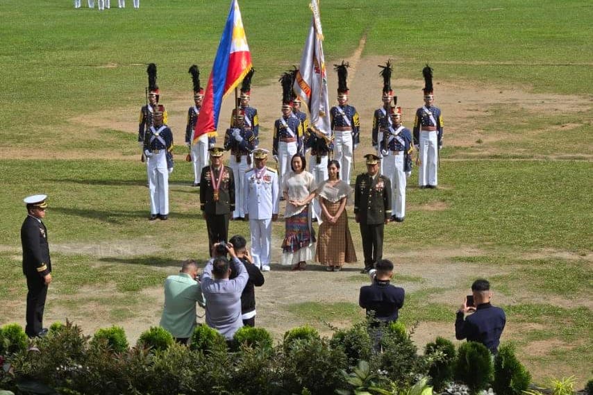 The Corps of Cadets on parade at Fort del Pilar during the turnover of command of the Philippine Military Academy.